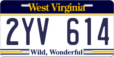 WV license plate 2YV614