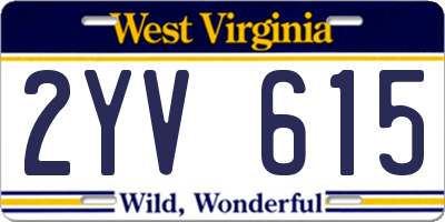 WV license plate 2YV615