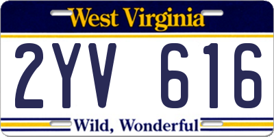 WV license plate 2YV616