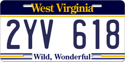 WV license plate 2YV618