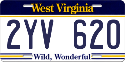 WV license plate 2YV620