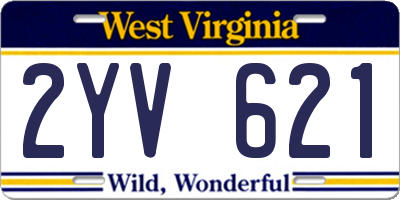 WV license plate 2YV621