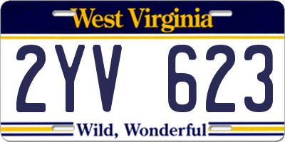 WV license plate 2YV623