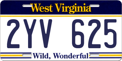 WV license plate 2YV625