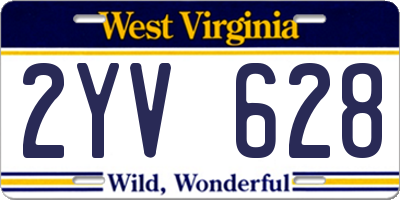 WV license plate 2YV628