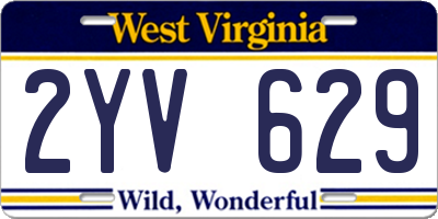 WV license plate 2YV629