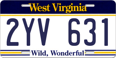 WV license plate 2YV631