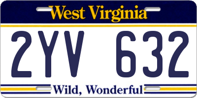 WV license plate 2YV632