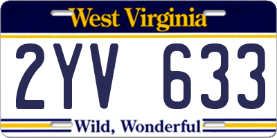 WV license plate 2YV633