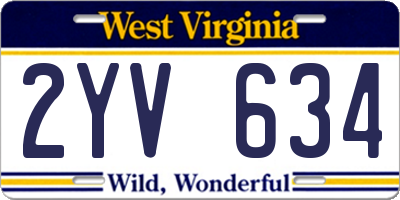 WV license plate 2YV634