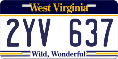 WV license plate 2YV637