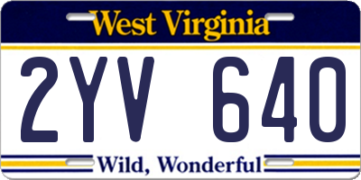 WV license plate 2YV640