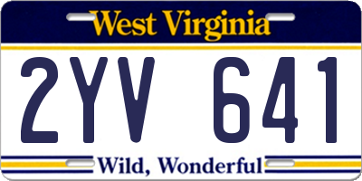 WV license plate 2YV641