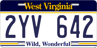 WV license plate 2YV642