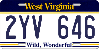 WV license plate 2YV646