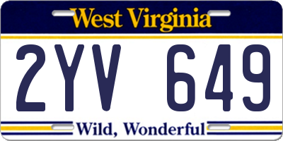 WV license plate 2YV649