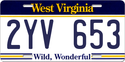 WV license plate 2YV653