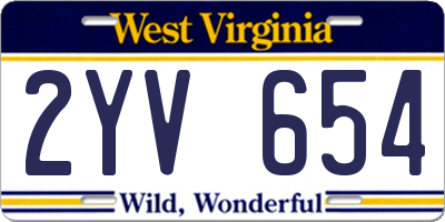 WV license plate 2YV654