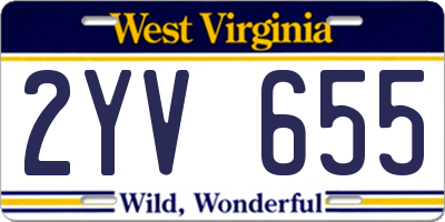 WV license plate 2YV655