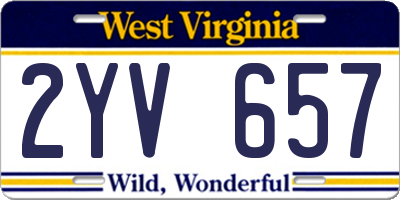 WV license plate 2YV657