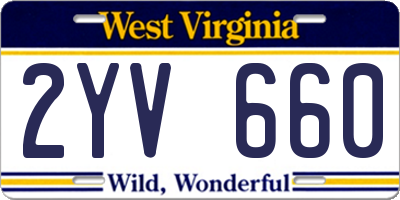 WV license plate 2YV660