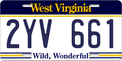 WV license plate 2YV661