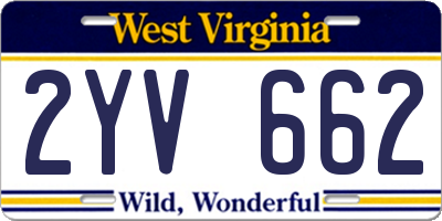 WV license plate 2YV662