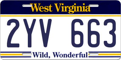 WV license plate 2YV663