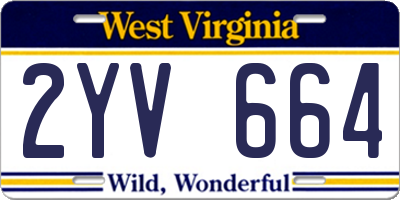 WV license plate 2YV664