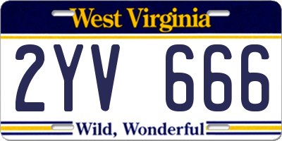 WV license plate 2YV666