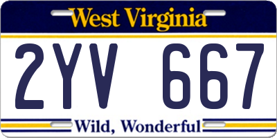WV license plate 2YV667