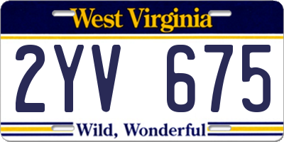 WV license plate 2YV675