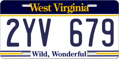 WV license plate 2YV679
