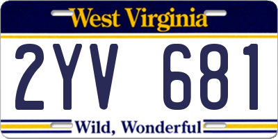 WV license plate 2YV681