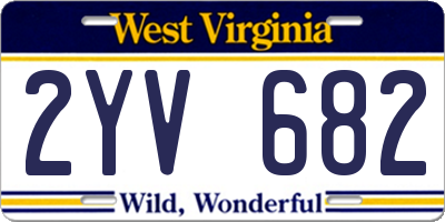 WV license plate 2YV682