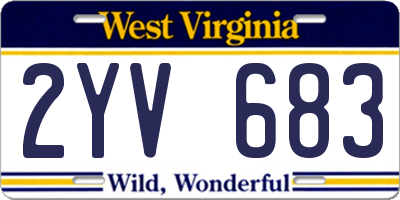 WV license plate 2YV683