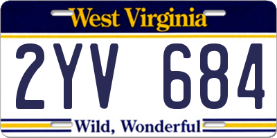 WV license plate 2YV684