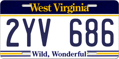 WV license plate 2YV686