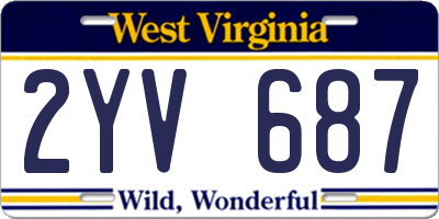 WV license plate 2YV687