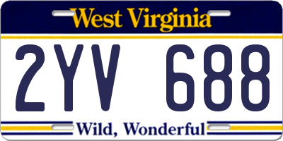 WV license plate 2YV688