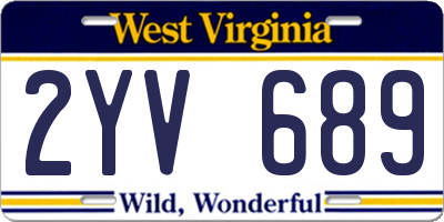 WV license plate 2YV689