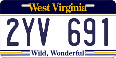 WV license plate 2YV691