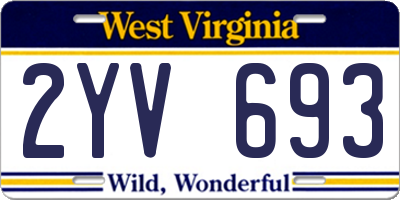 WV license plate 2YV693