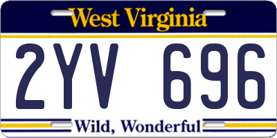 WV license plate 2YV696