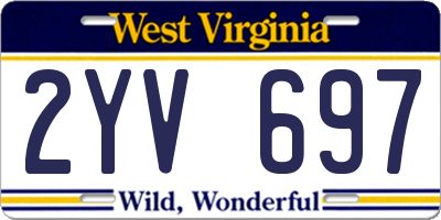 WV license plate 2YV697