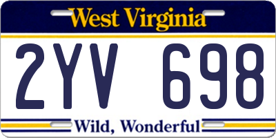 WV license plate 2YV698