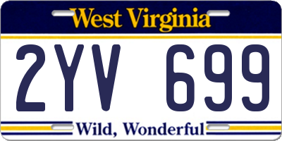 WV license plate 2YV699