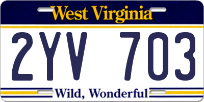 WV license plate 2YV703