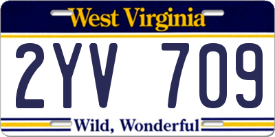 WV license plate 2YV709