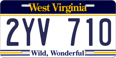 WV license plate 2YV710